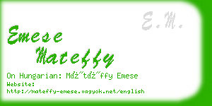 emese mateffy business card